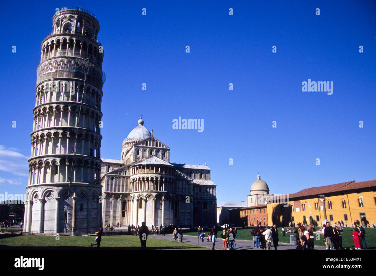 The Leaning Tower and the Cathedral, Piazza dei Miracoli, Pisa, Tuscany, Italy Stock Photo
