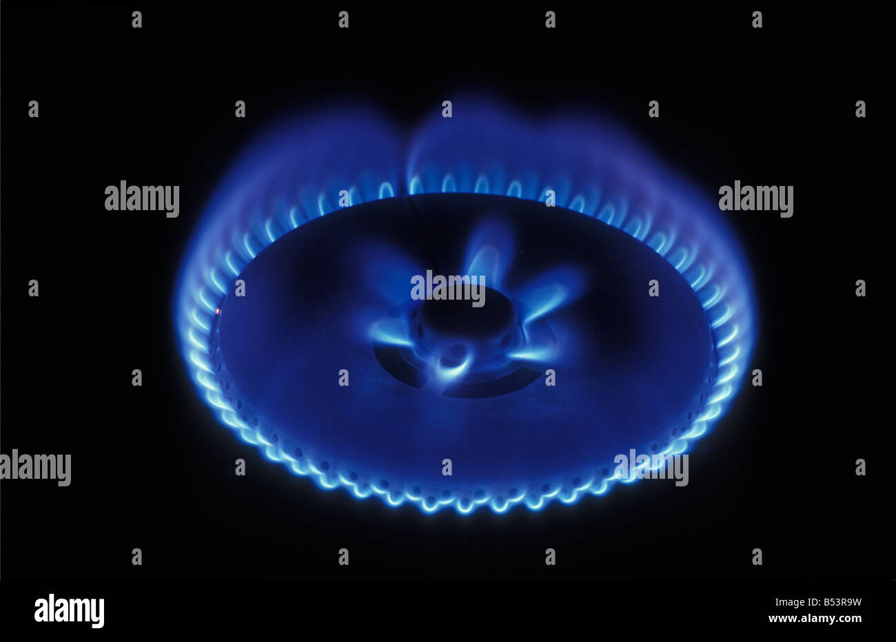 gas stove flame Stock Photo