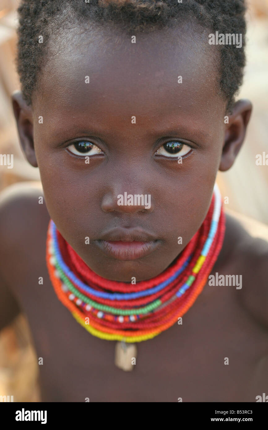 el molo tribe boy with necklace Stock Photo
