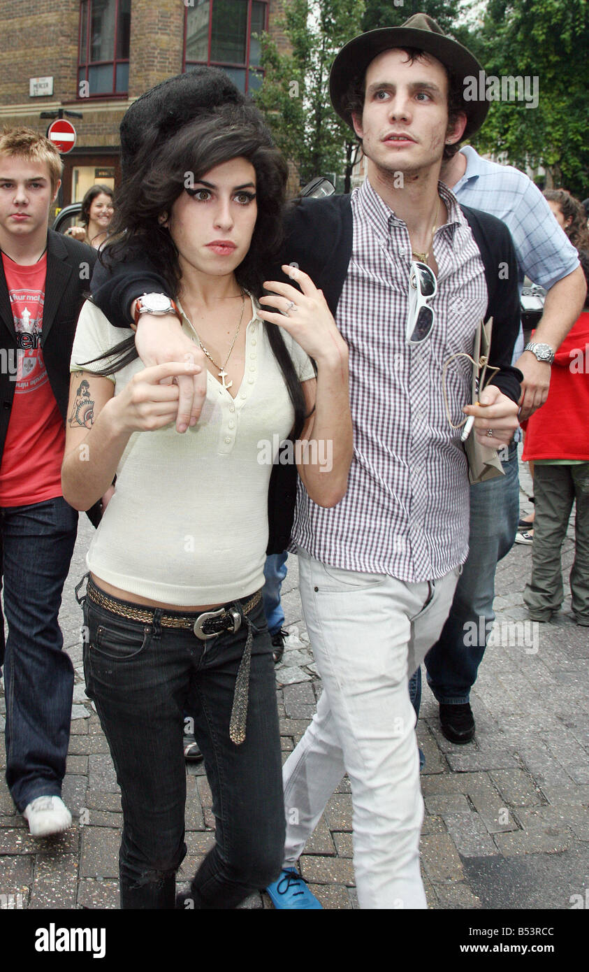 Amy Winehouse and hubby Blake Fielder-Civil have kissed and made up, after their recent bloody bust up in a London hotel. The pair went shopping in London's trendy Covent Garden. Stock Photo