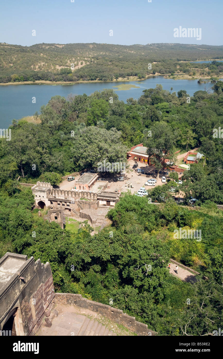 A view over Ranthambore National park, from the fort, Rajasthan, India Stock Photo