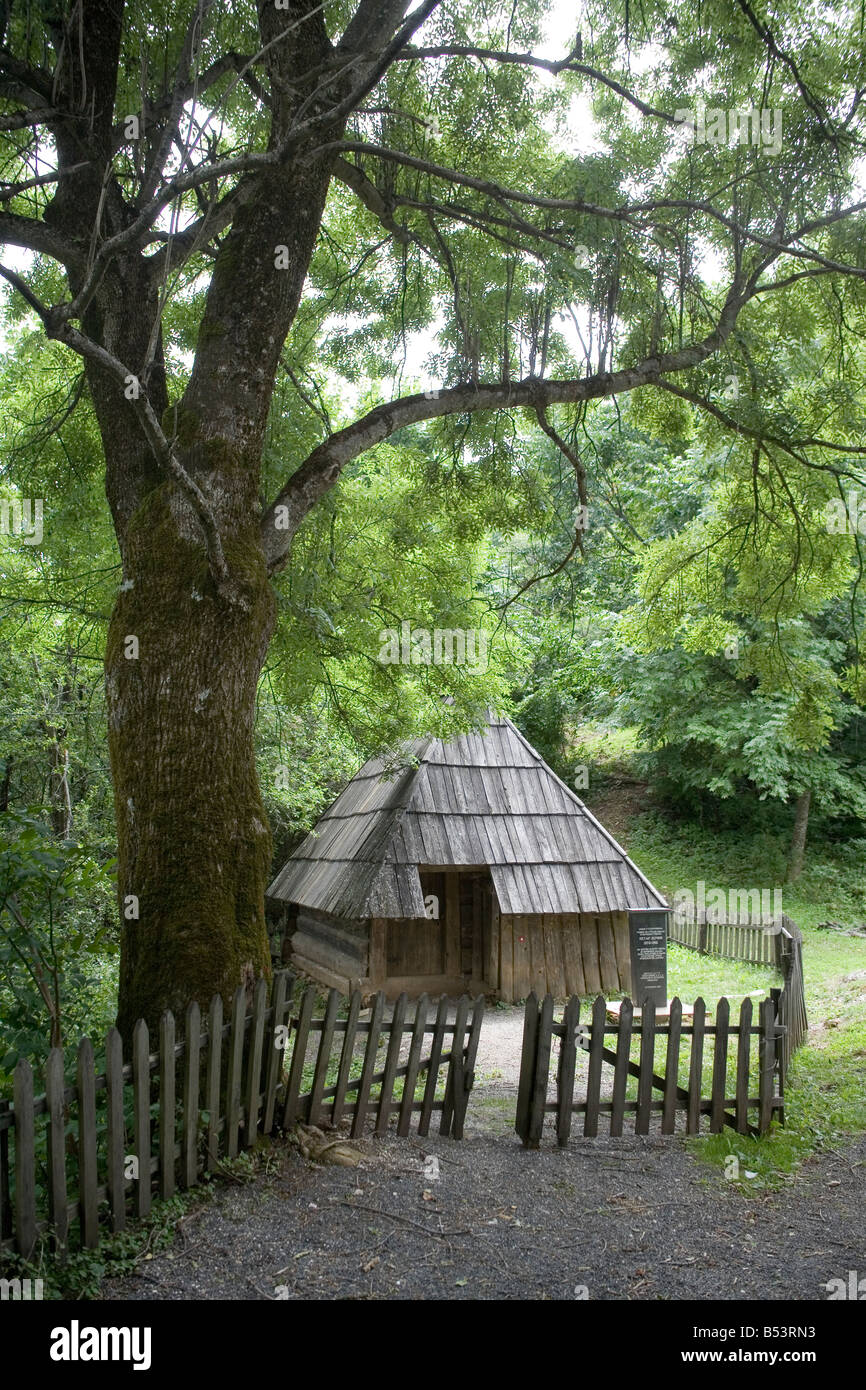 19th century log house in Bosnia and Herzegovina on Mountain Manjaca Stock Photo