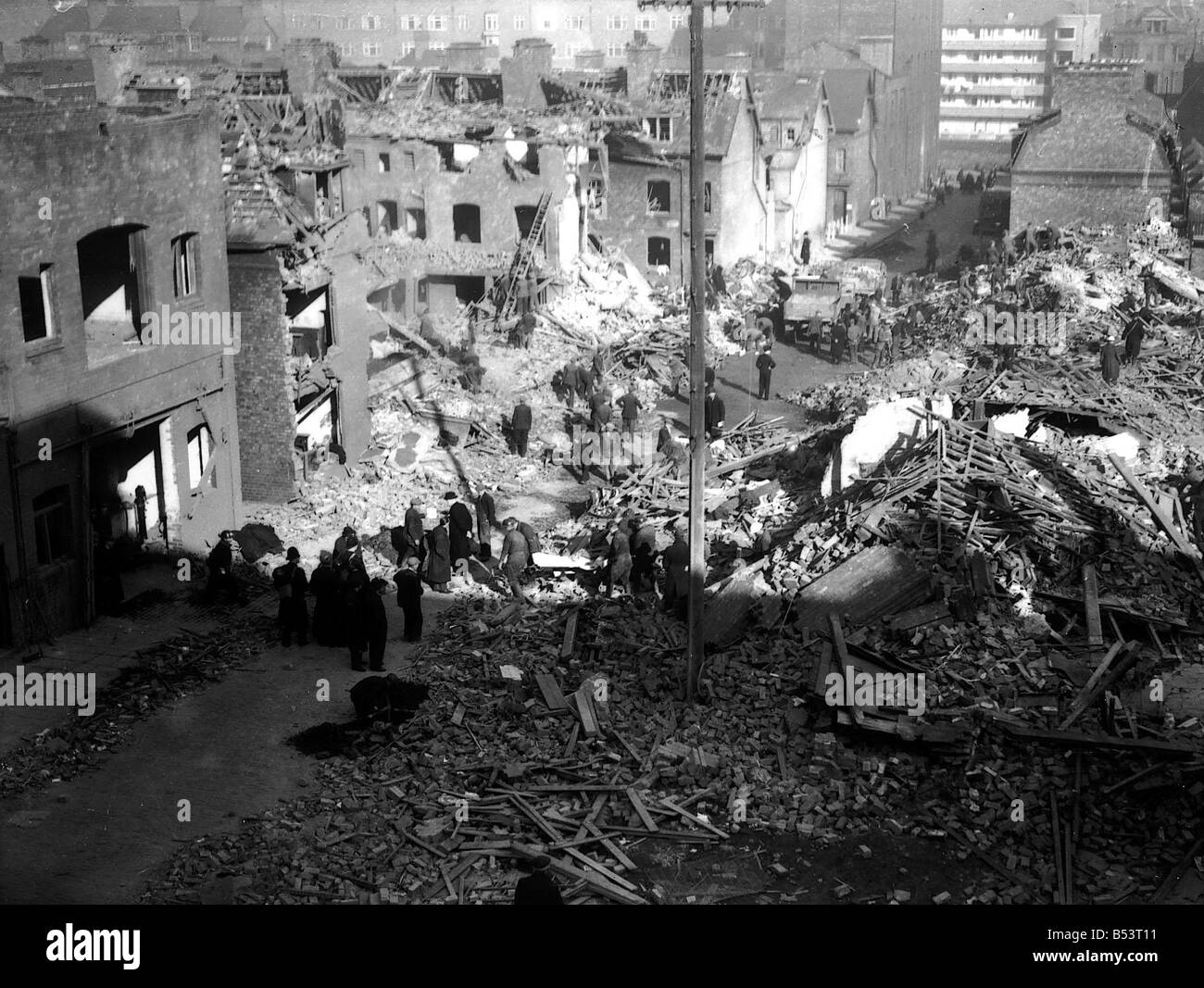 WW II Air Raid Damage Bomb damage at Merseyside Dm OP220 g Stock Photo ...