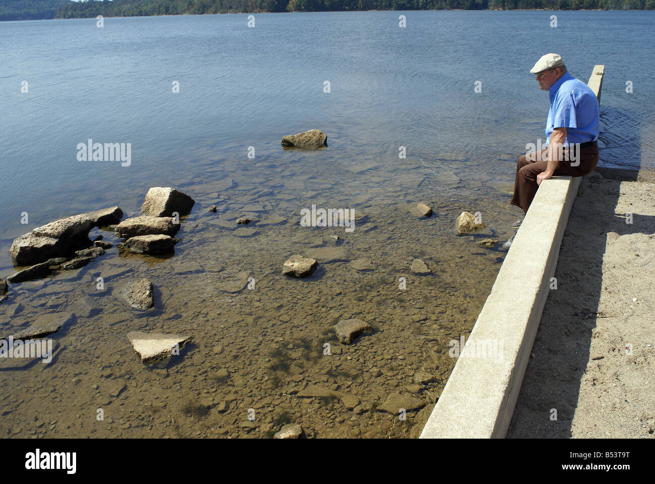 Sad depressed old man sit hi-res stock photography and images - Alamy