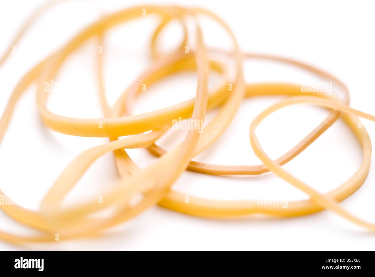 Shallow focus macro of elastic bands Stock Photo