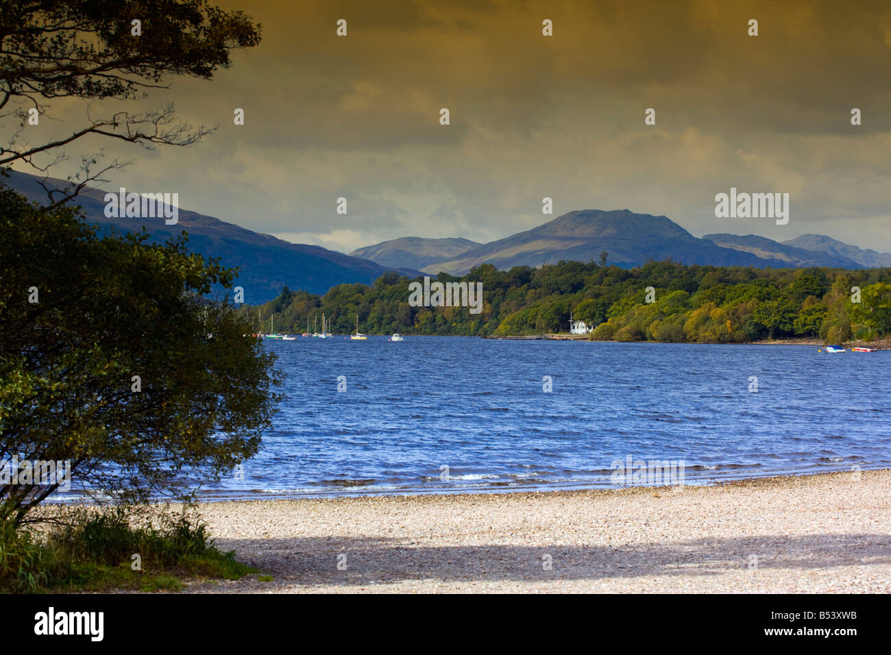 A COLD DAY IN OCTOBER AT LOCH LOMOND Stock Photo