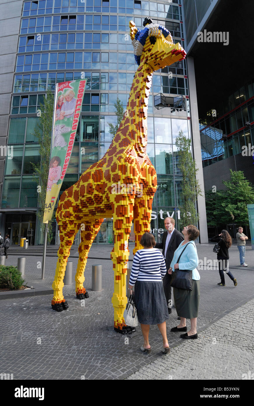 Lego giraffe Sony center Berlin Germany Stock Photo