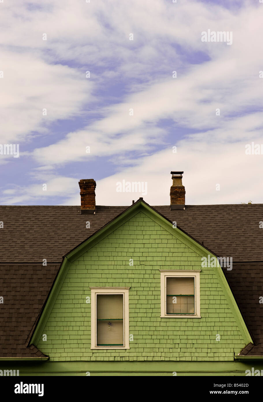 Dormer Of Green Dutch Colonial House Stock Photo 20371525 Alamy