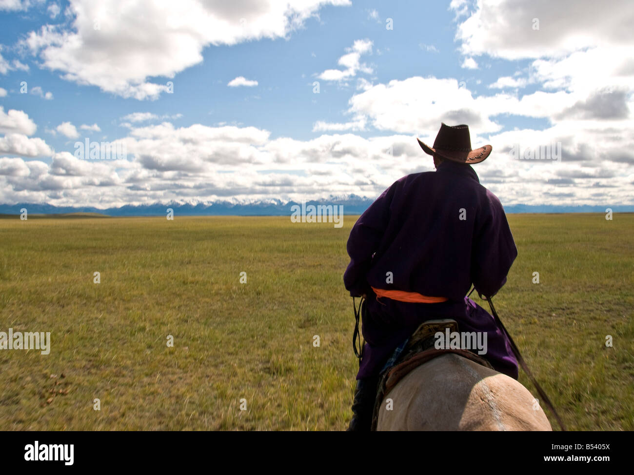 Nomad rider in the steppes North Mongolia Stock Photo - Alamy