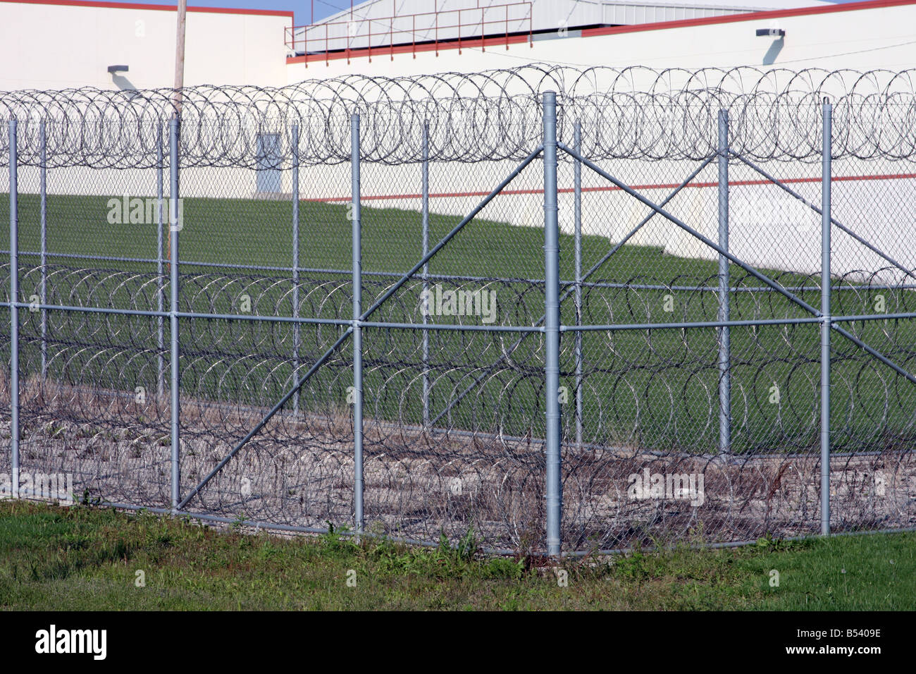 A prison barrier fence Stock Photo