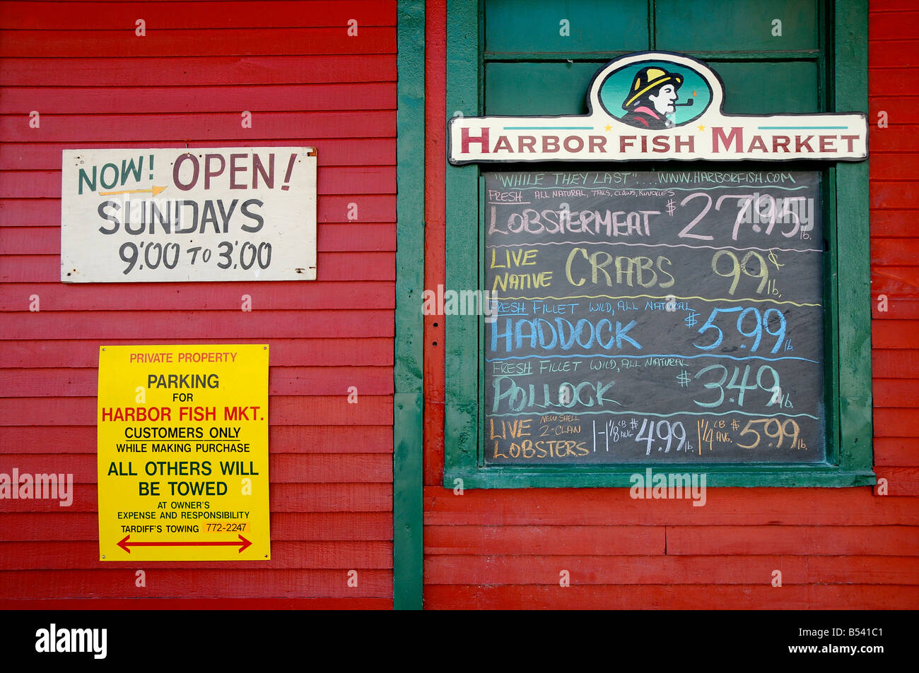 Sign for the Harbor Fish Market, Portland, Maine, USA Stock Photo Alamy