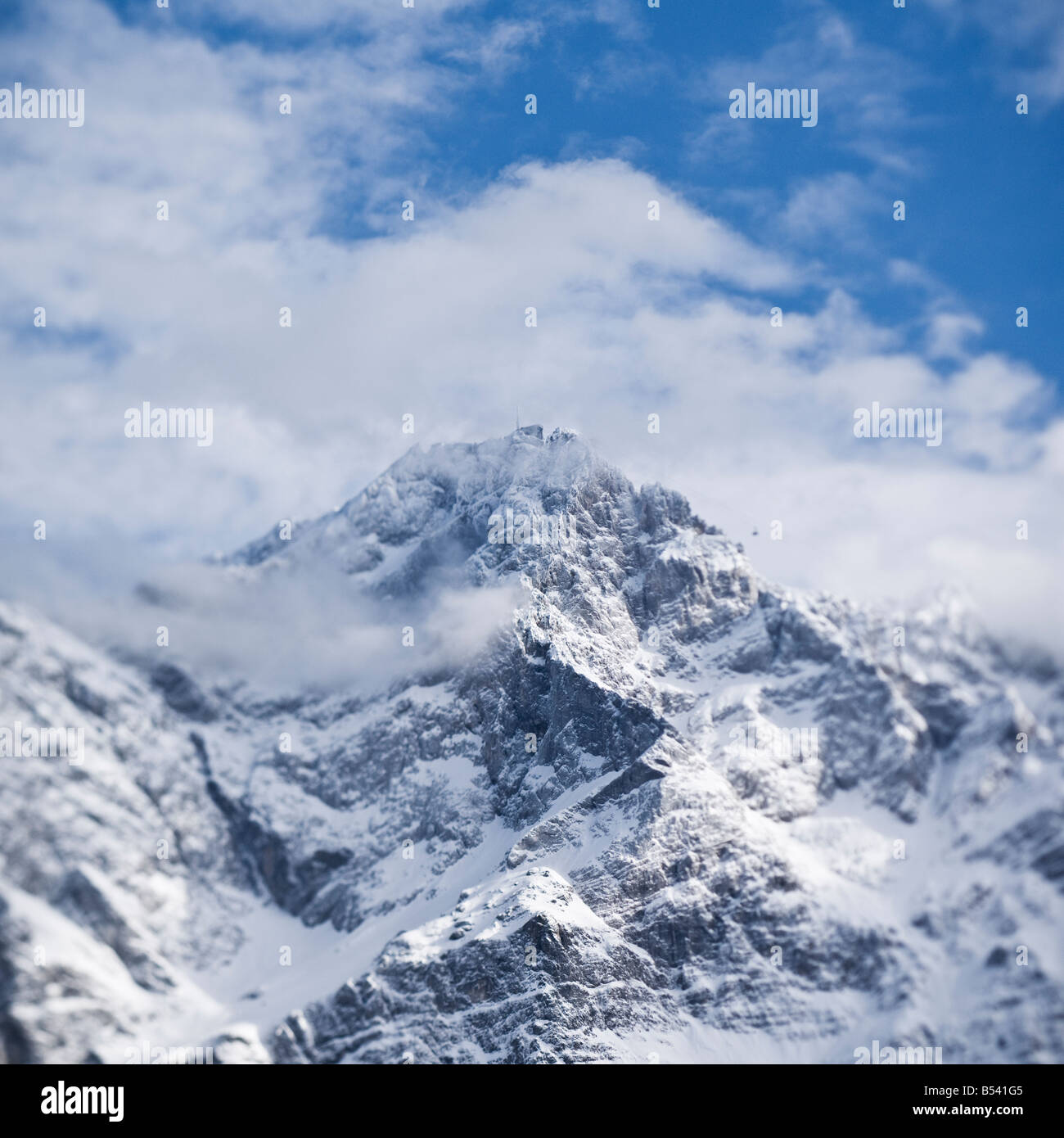 north face of Zugspitze in winter, Germany's highest mountain Stock Photo