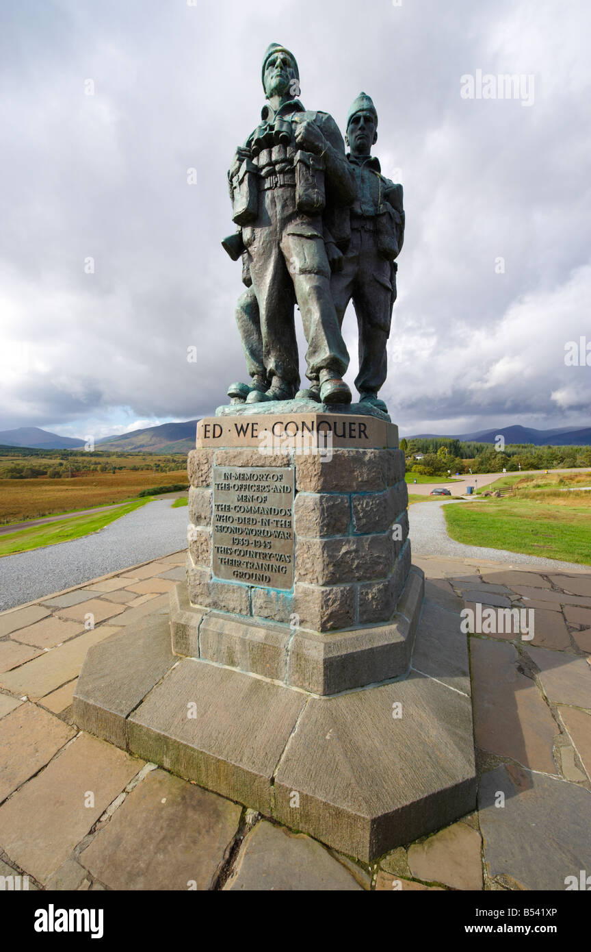 The Commando Memorial WW2 War Memorial Statue, Spean Bridge A82 Scotland UK Stock Photo