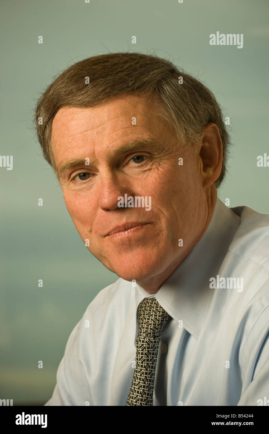 CEO of Washington Mutual Bank, Kerry Killinger, poses in his corporate office in Seattle. Stock Photo