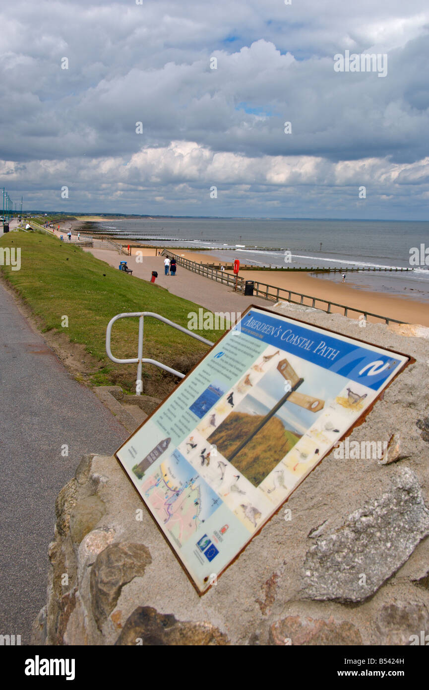 Aberdeen esplanade and beach seafront Aberdeenshire Highland Region Scotland August 2008 Stock Photo