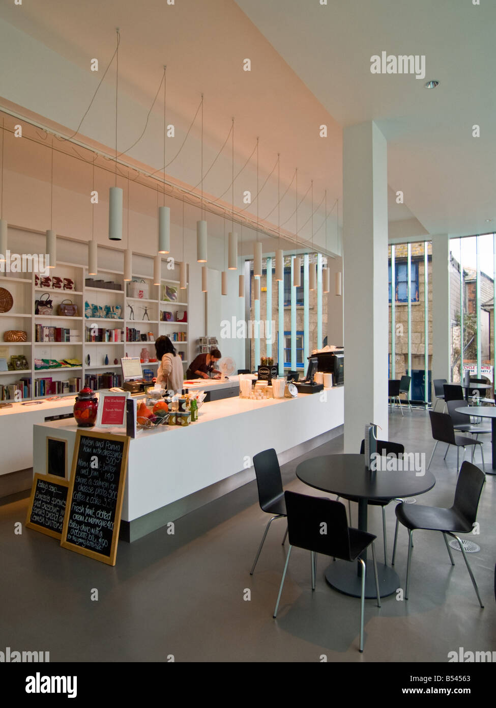 Cafe in The Exchange Gallery, Penzance Stock Photo Alamy