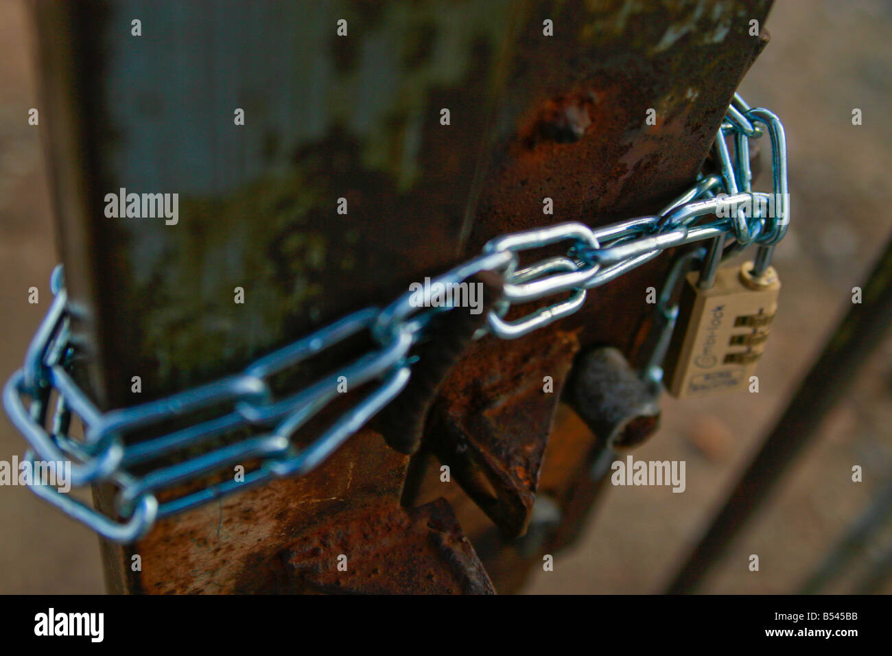 padlock with chain Stock Photo