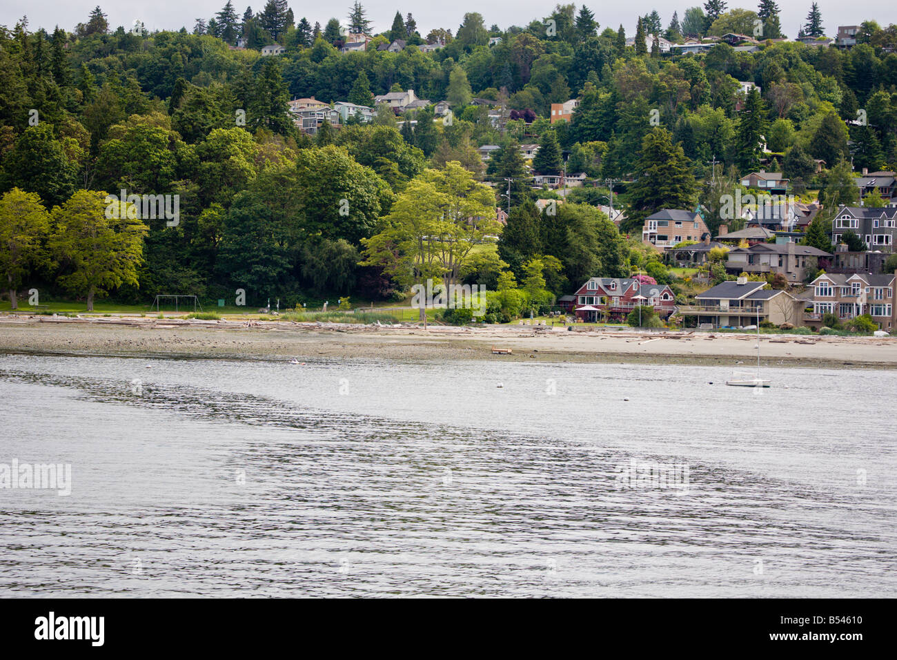 Residential hill on Puget Sound near Seattle, Washington, USA Stock Photo