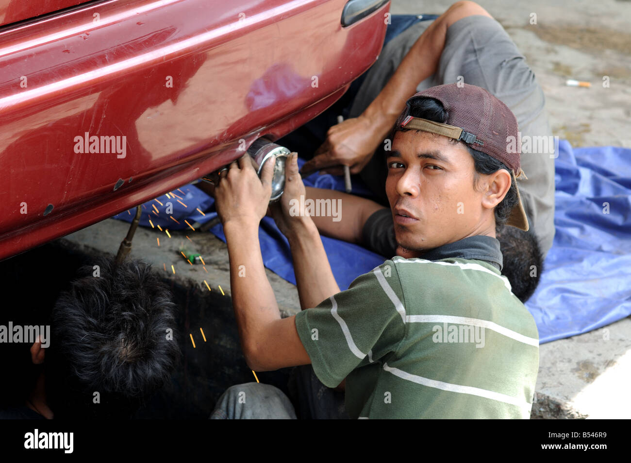 motor mechanic nagoya batam riau islands indonesia Stock Photo