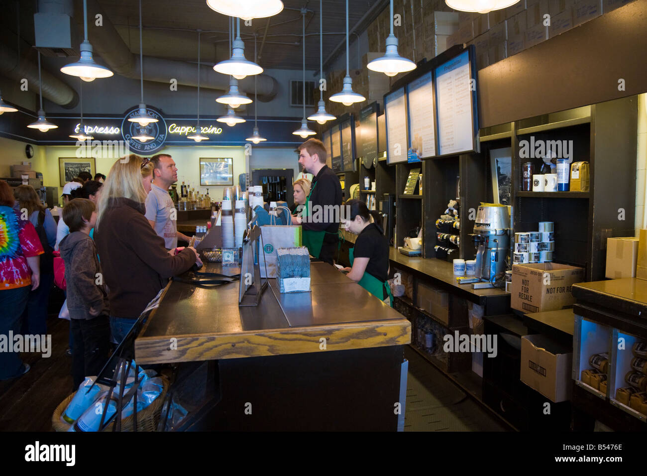  Interior  of the first original Starbucks  coffee shop in 