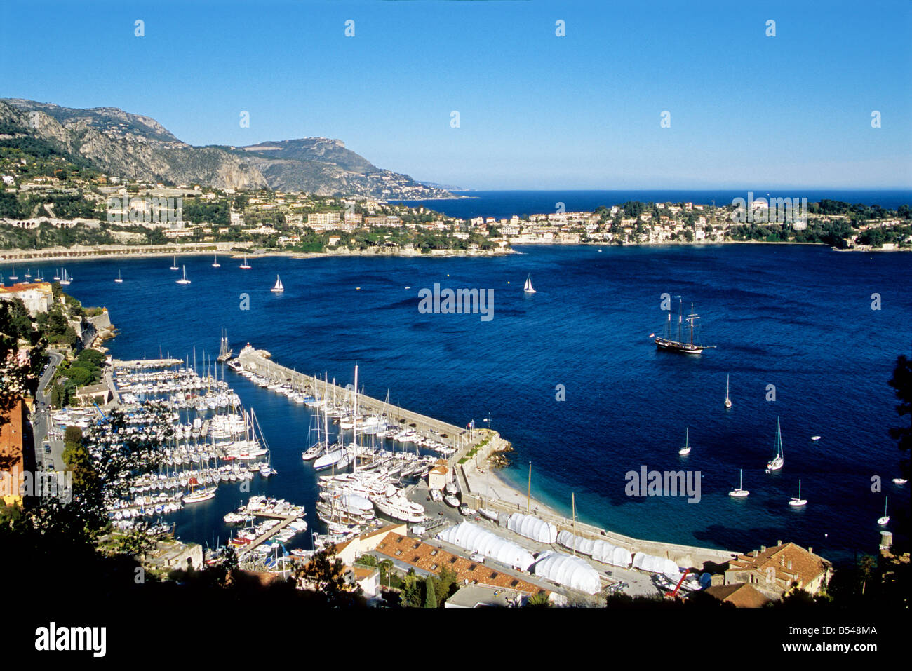 The Darse harbour Villefranche sur mer Alpes-MAritimes 06 French Riviera Cote d'azur PACA France Europe Stock Photo