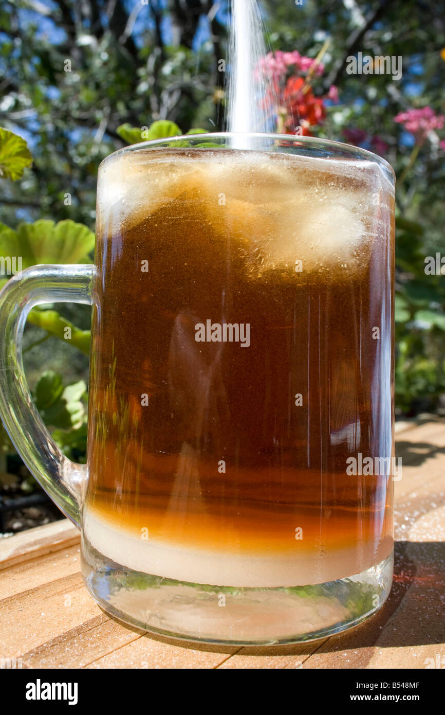 Still Life Iced tea in clear glass with or without sugar Stock Photo Alamy