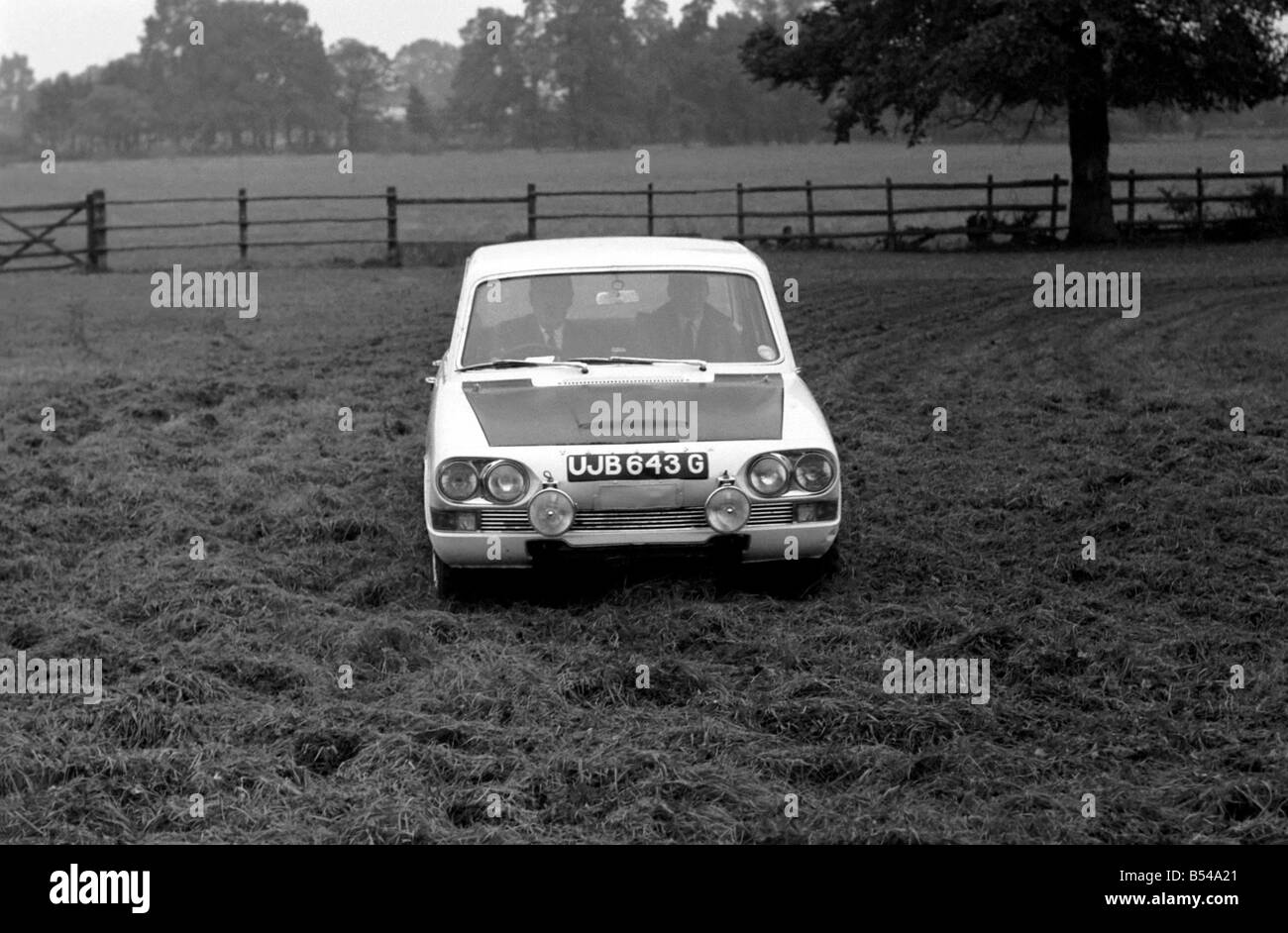 British Leyland Motor Corporation today held At Home for their Triumph 2.5 P.I. The cars were specially prepared for rally and r Stock Photo