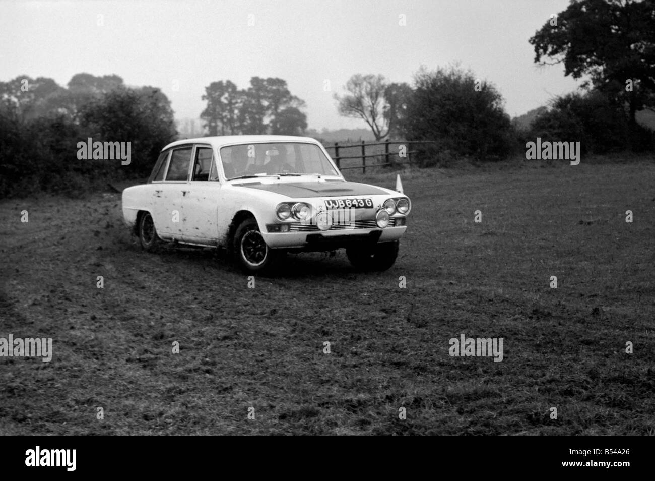 British Leyland Motor Corporation today held At Home for their Triumph 2.5 P.I. The cars were specially prepared for rally and r Stock Photo