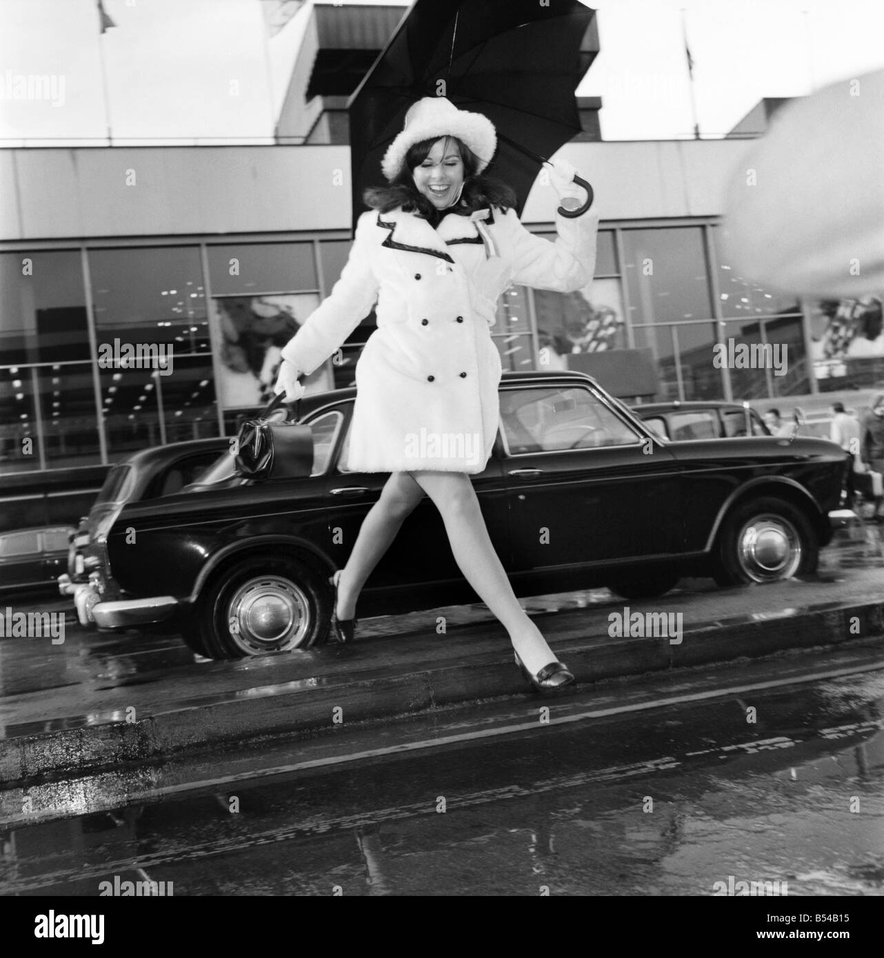 Miss Canada, 21 year old Jacqui Perring from Ontario arrived at Heathrow Airport today for the Miss World competition. ;Nov. 196 Stock Photo
