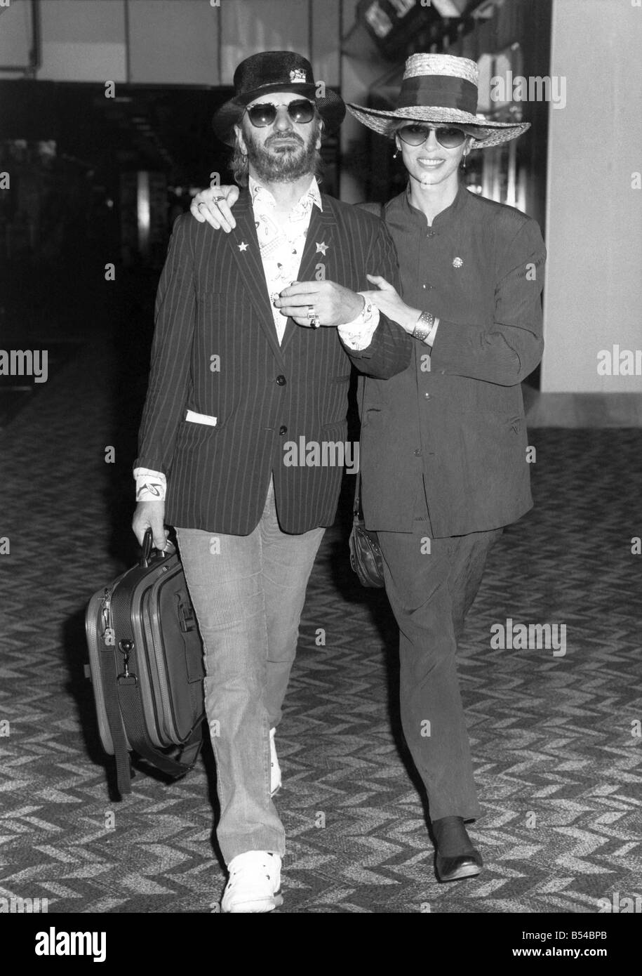 Ringo Starr and Barbara Bach leaving for New York. July 1988 P017261 ...