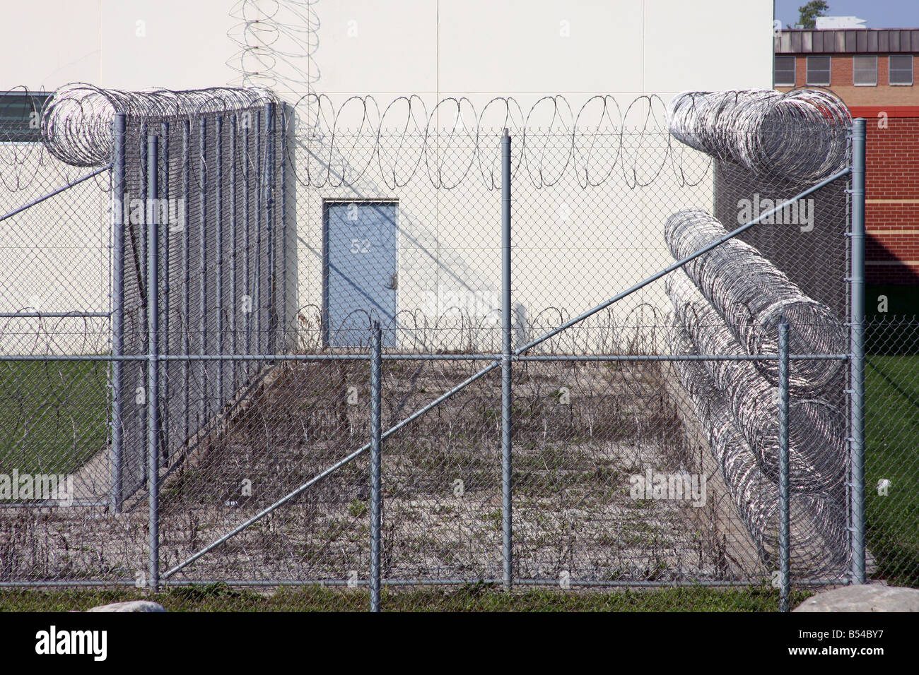 A prison barrier fence Stock Photo