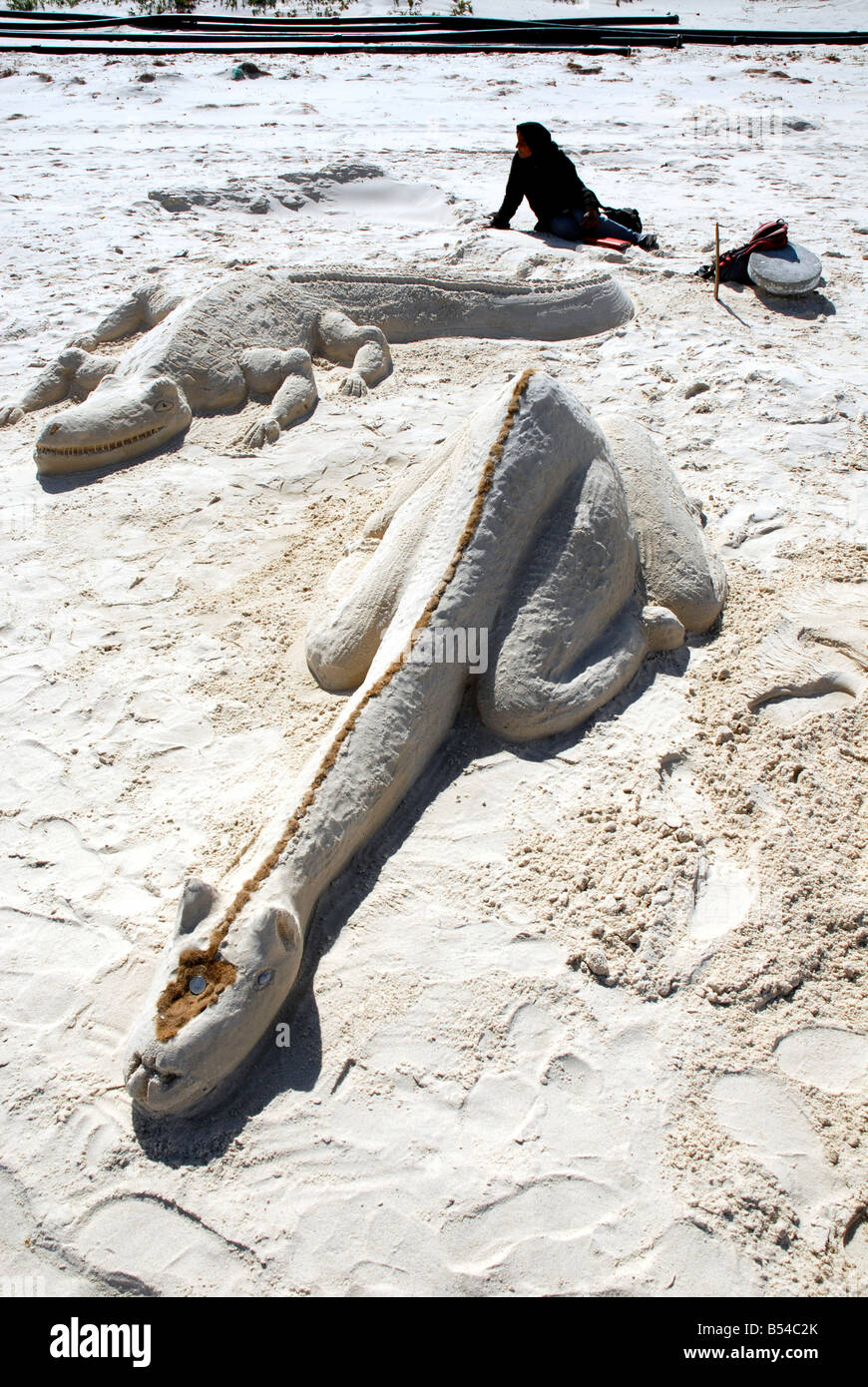 Sand sculptures on the beach Stock Photo Alamy