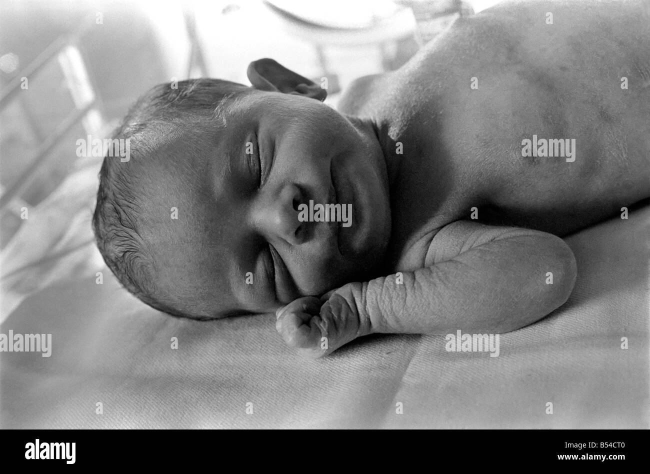 A baby seen here at the premature baby unit at the Miners hospital in ...