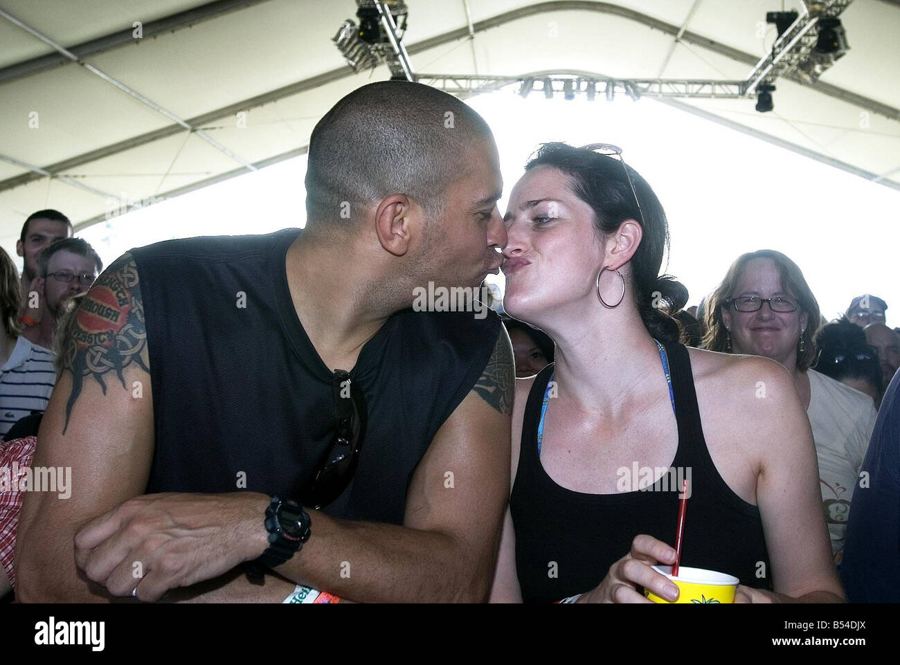 Stan Collymore in the crowd with his new girlfriend waiting for the Amy