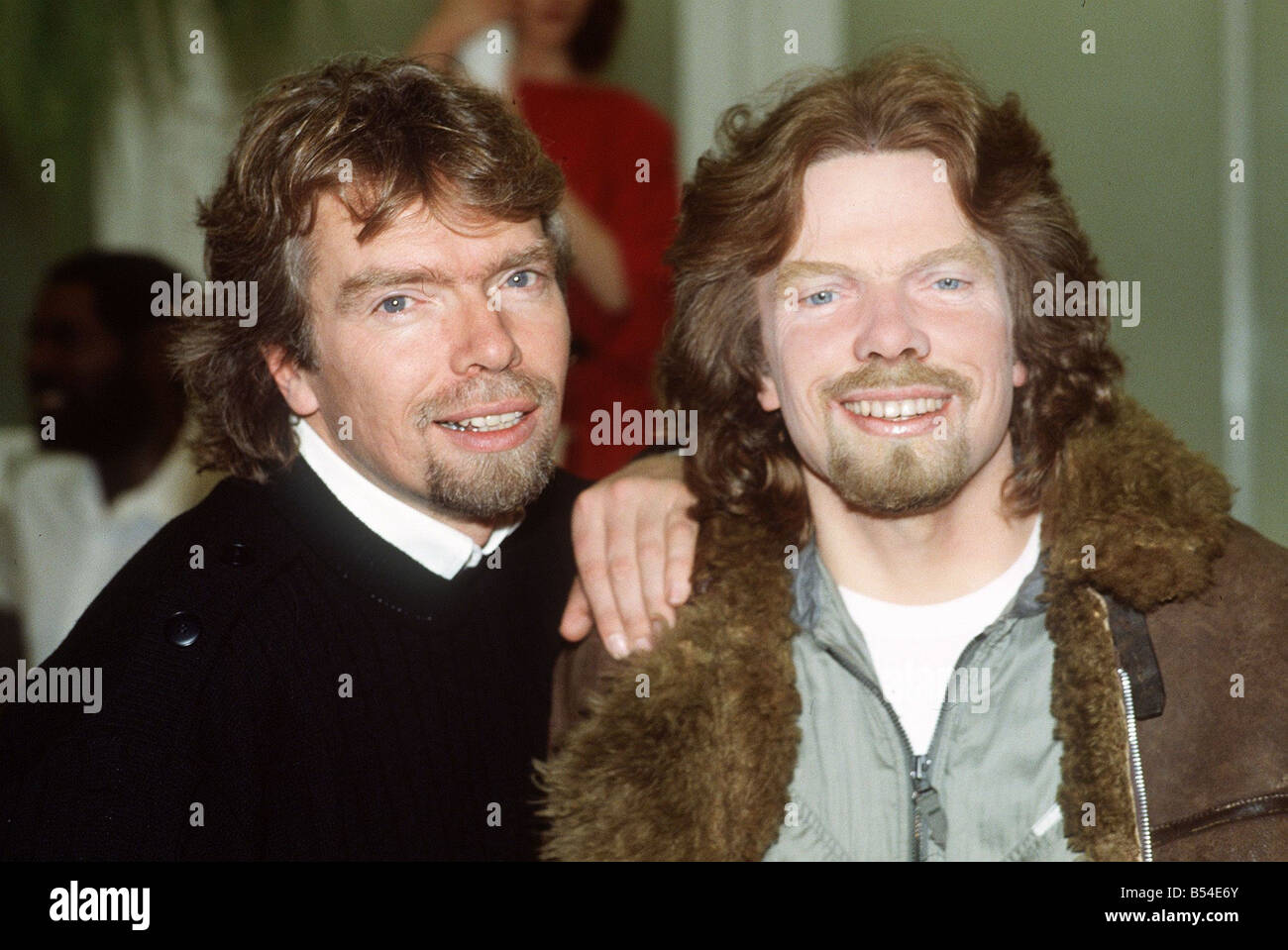 Richard Branson entrepreneur at Madame Tussauds with a waxwork model of himself Dbase MSI Stock Photo