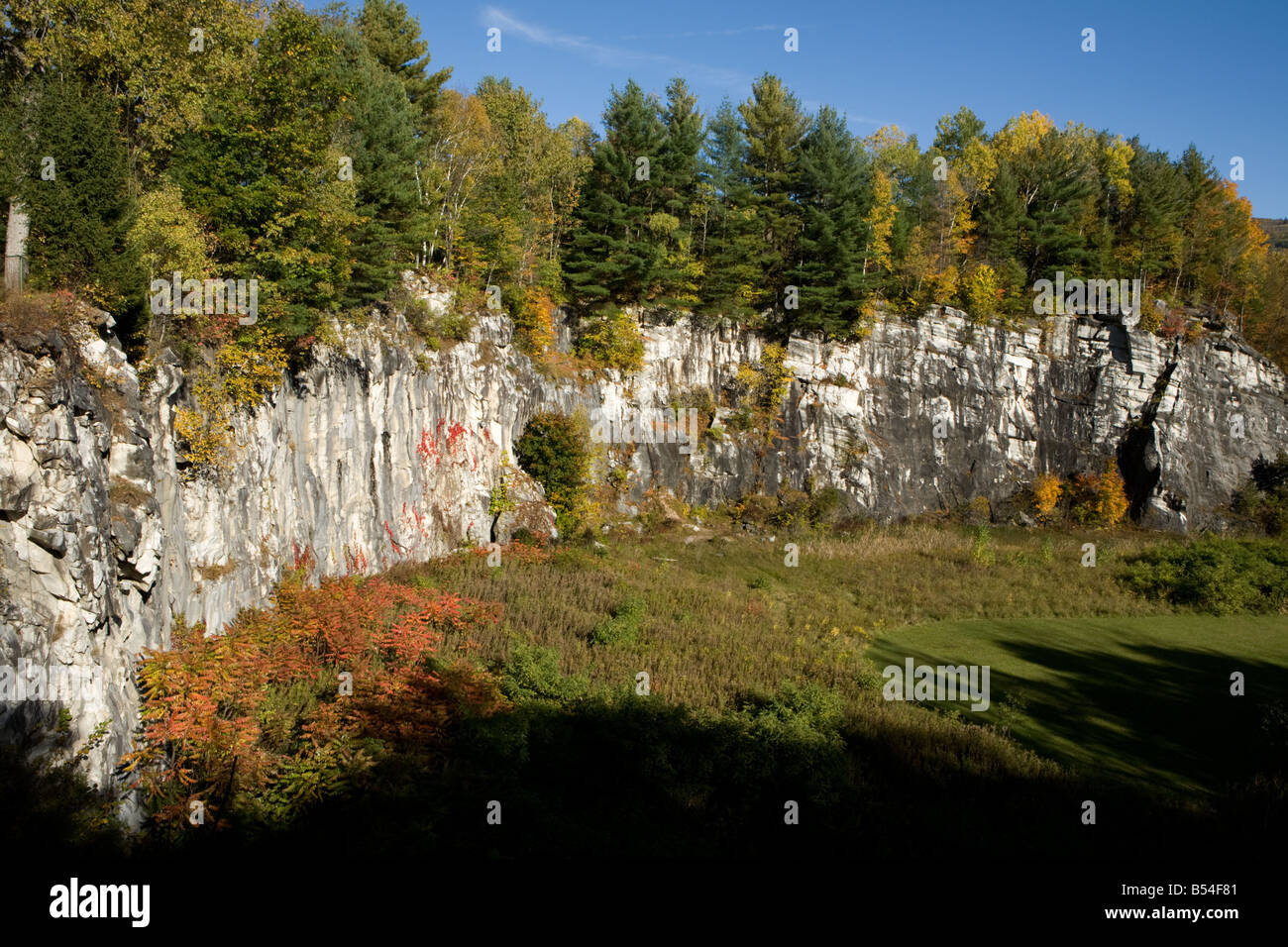 Site of former white marble quarry North Adams Massachusetts Berkshires Stock Photo