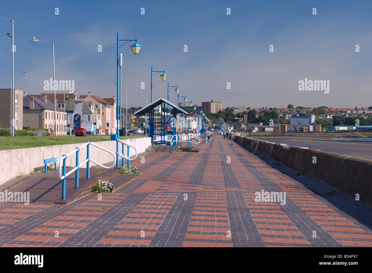 Kirkcaldy sea front promenade looking north Fife Scotland July 2008