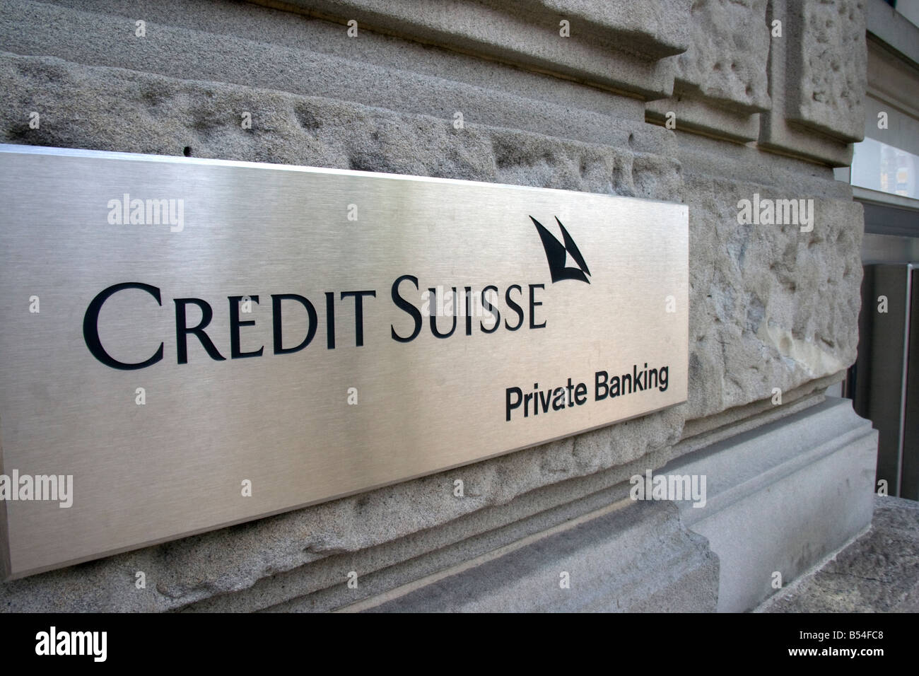 Credit Suisse, bank, private banking, Switzerland, swiss, Europe, european,money. Stock Photo