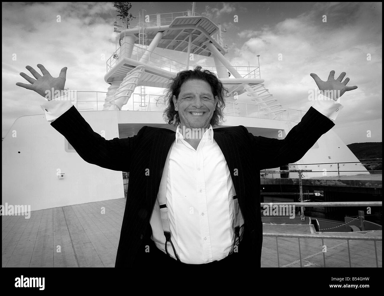 Marco Pierre White Chef and Restauranteur June 2007 on the new P O Cruise liner Ventura Celebrity Chef Marco Pierre White is on Stock Photo