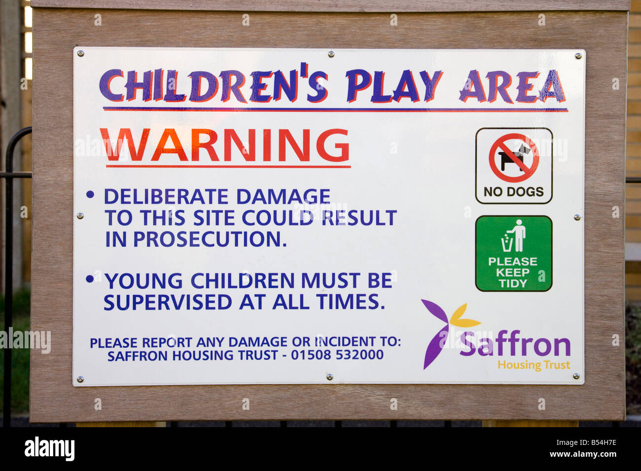 children's play area sign Stock Photo