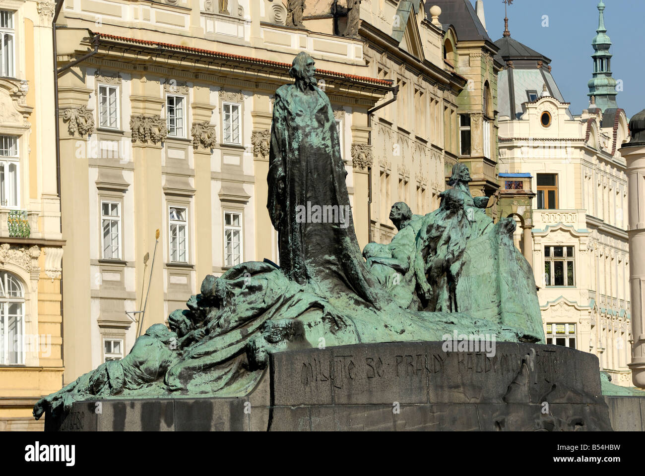 Jan Hus Monument Old Town UNESCO Prague Czech Republic Stock Photo