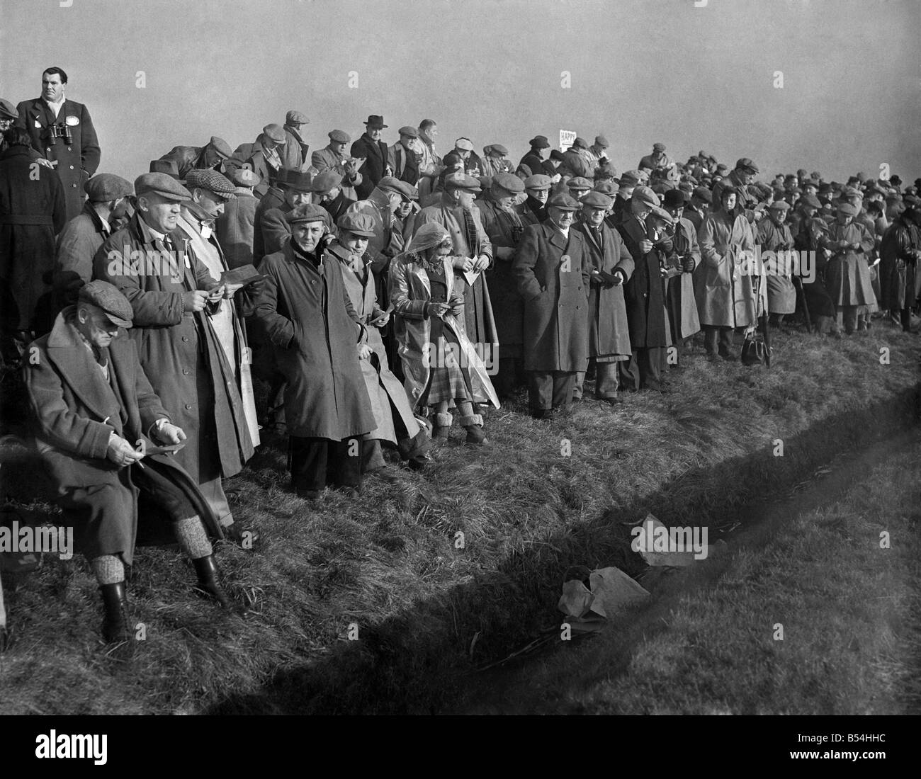 Waterloo Cup. Crowd watching the coursing. February 1953 P011387 Stock Photo