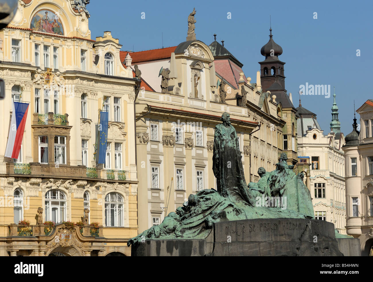 Jan Hus Monument Old Town UNESCO Prague Czech Republic Stock Photo