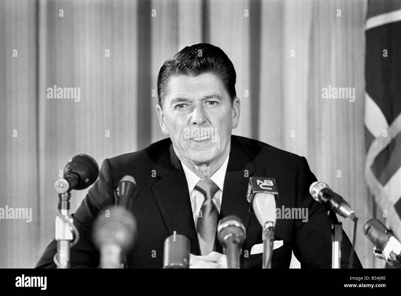 Ronald Reagan Governor of California, holds a press conference in the American Embassy. ;November 1969 ;Z10579 Stock Photo