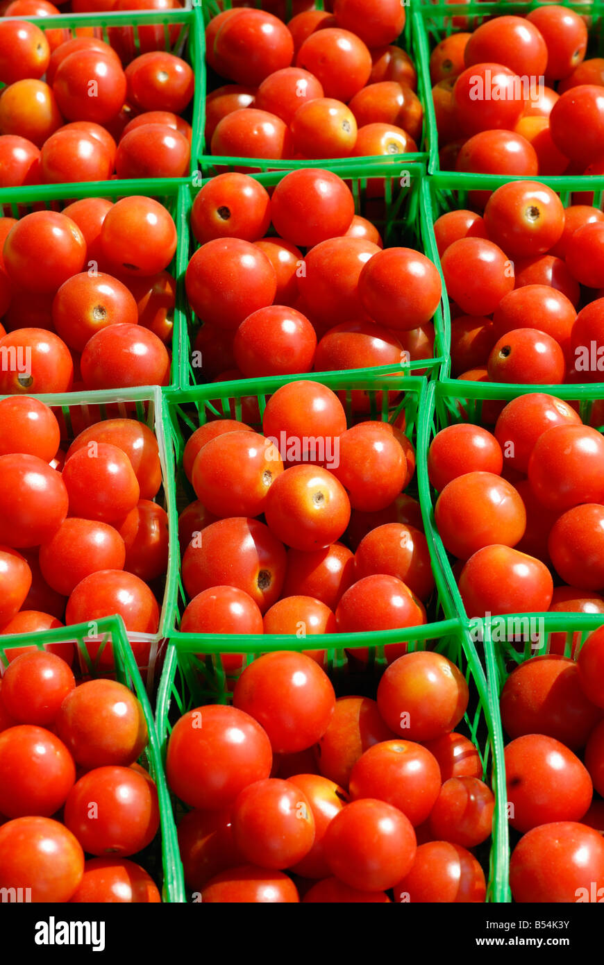Cherry tomatoes for sale at an open air market Stock Photo - Alamy