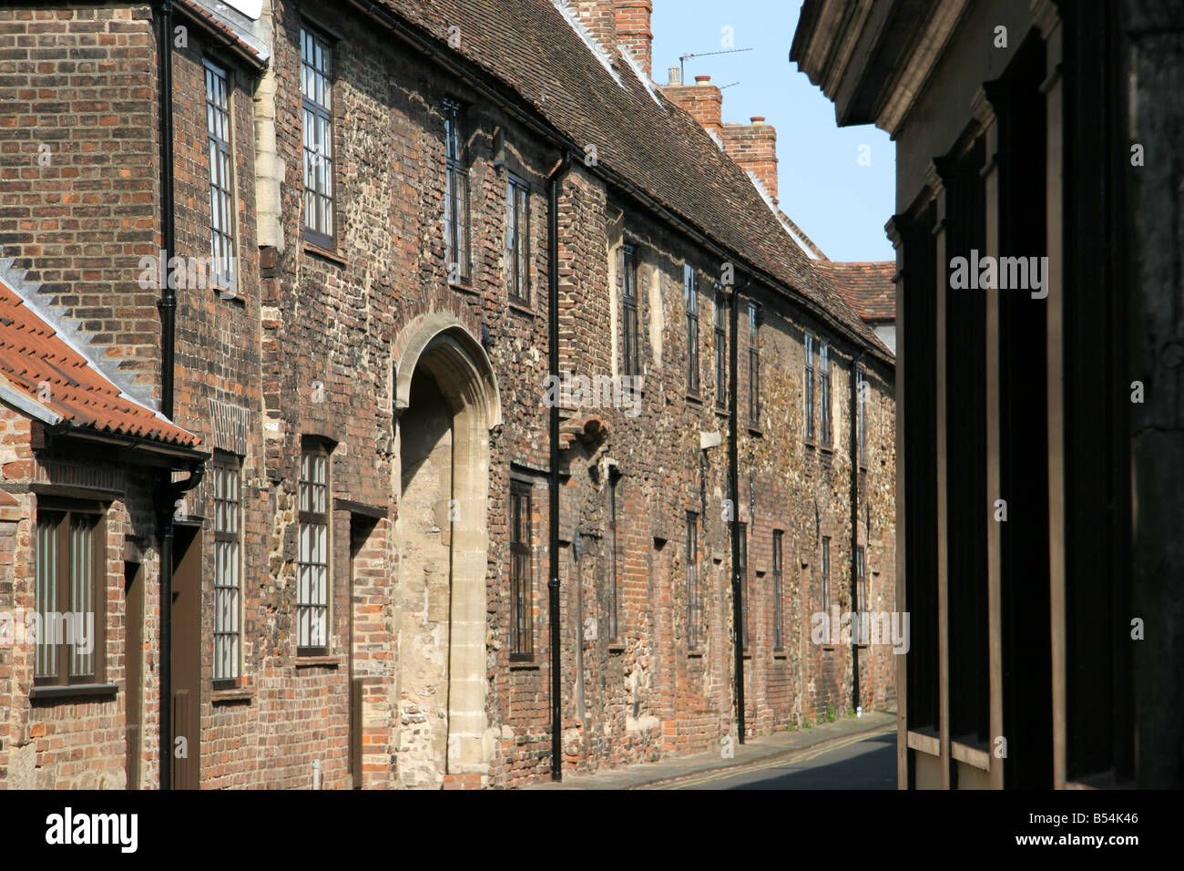 old historic houses in a street in Kings Lynn Norfolk England Stock Photo