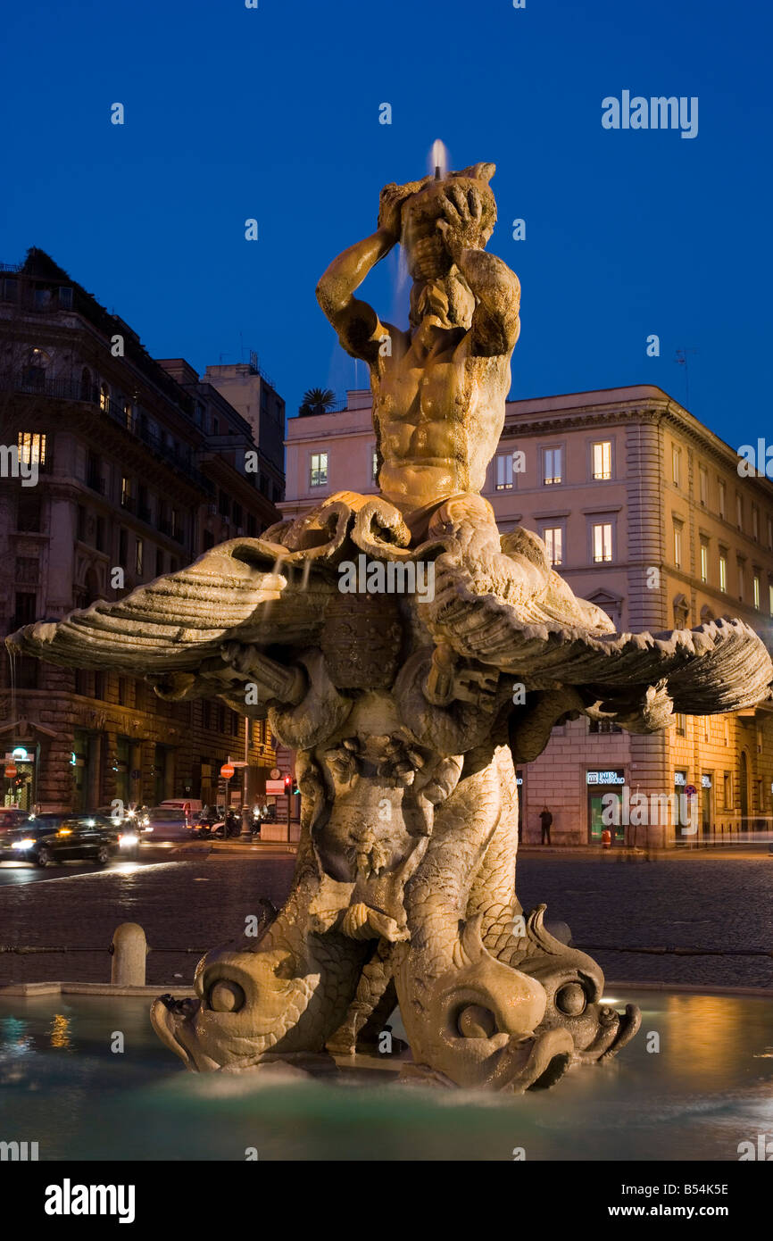 Barberini Square Rome Fountain Of The Barberini Square In Rome In