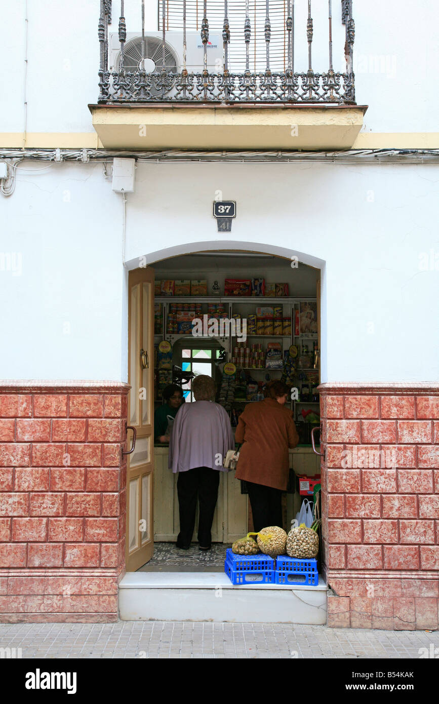 Local shop in Montilla, Spain Stock Photo