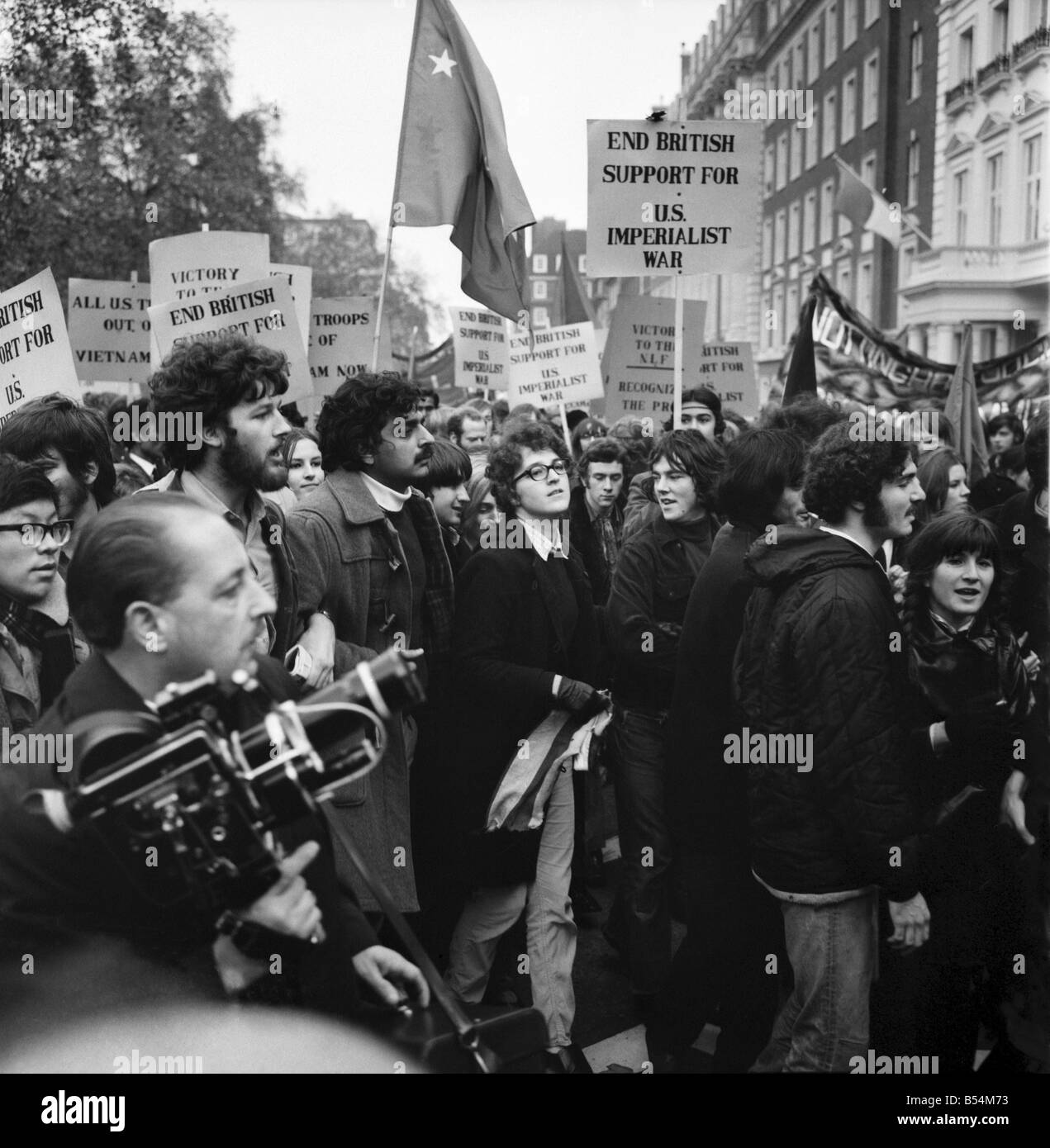 Vietnam War demonstration march from Speakers Corner in Hyde Park to Trafalgar Square. Tariq Ali
