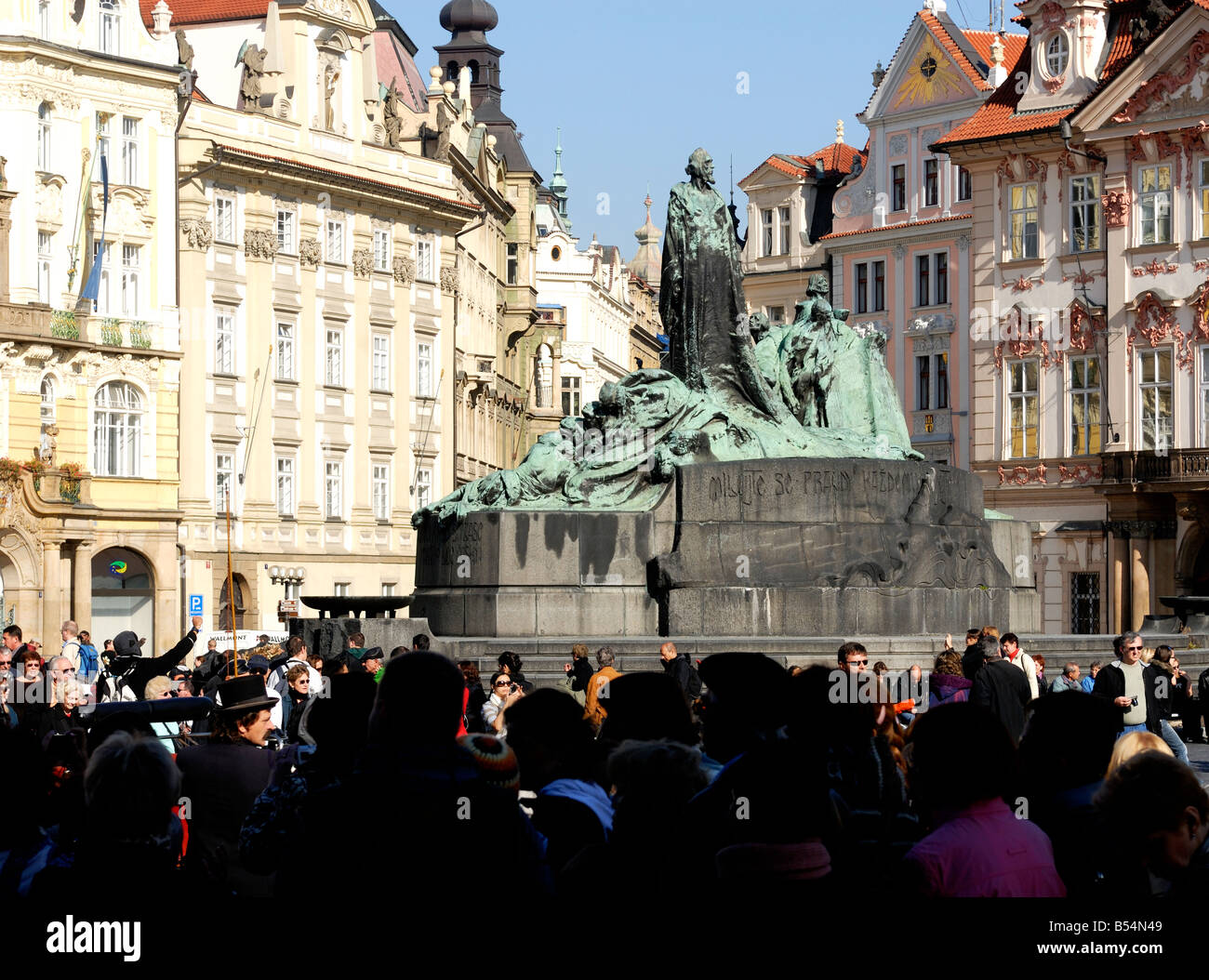 Jan Hus Monument Old Town UNESCO Prague Czech Republic Stock Photo